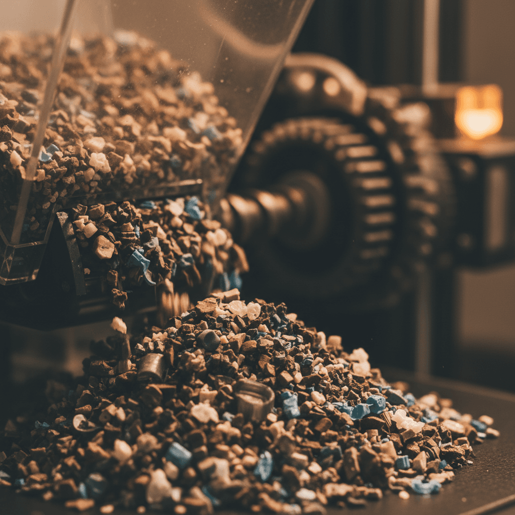 Recycled plastic material loaded for 3D printing